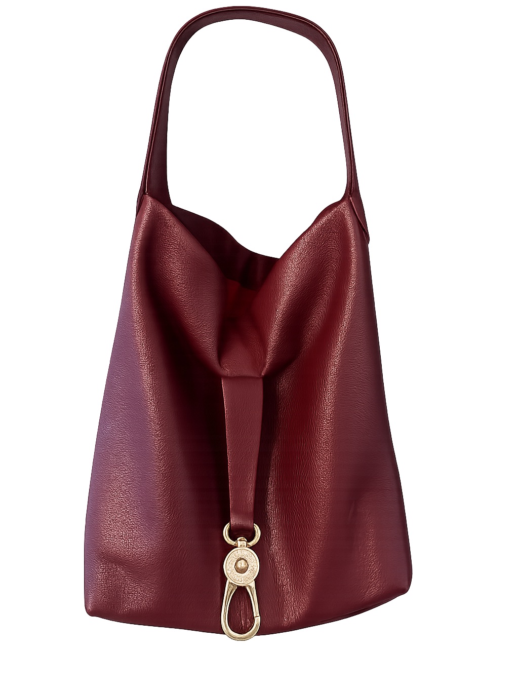 Dooney Bourke Burgundy Leather Shoulder Bag With Gold Hardware